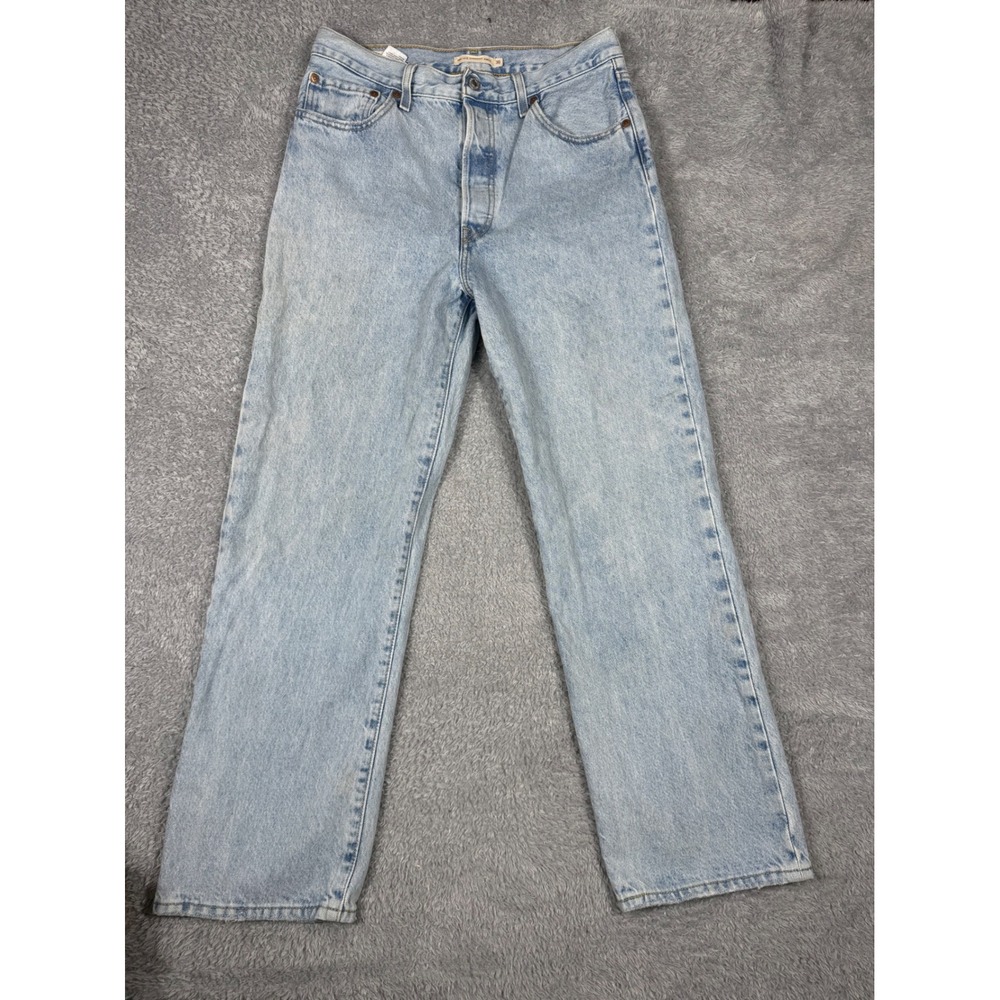 Levis Ribcage Straight Ankle Jeans Womens 30 Light Wash Blue High Rise Denim